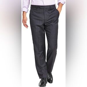 Lauren Ralph Lauren 38x36 Ultra Flex Dark Grey Plaid Classic Fit Men Dress Pants